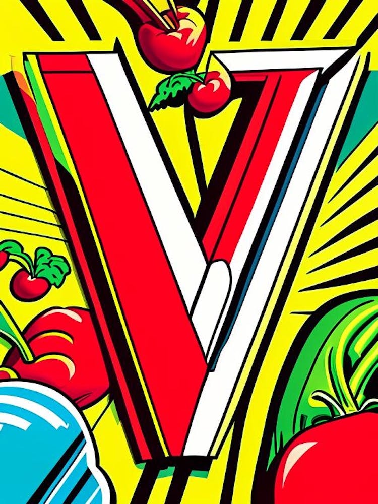 V   Vegetables, Letter, Alphabet Comic 2