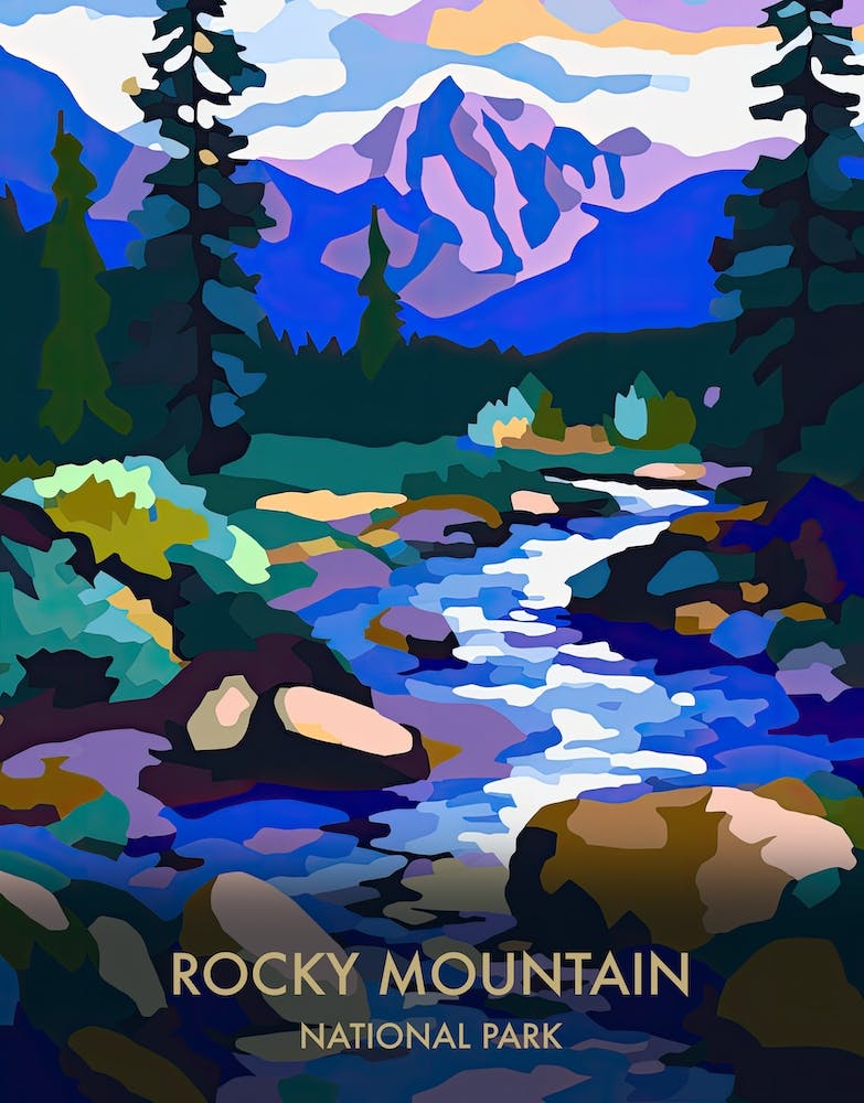 Rocky Mountain National Park Travel Poster Matisse Style 6
