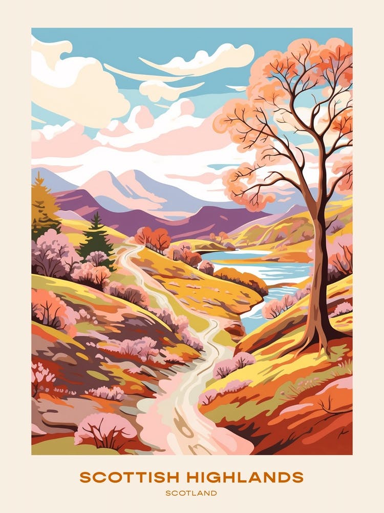 Scottish Highlands Scotland Hike Poster