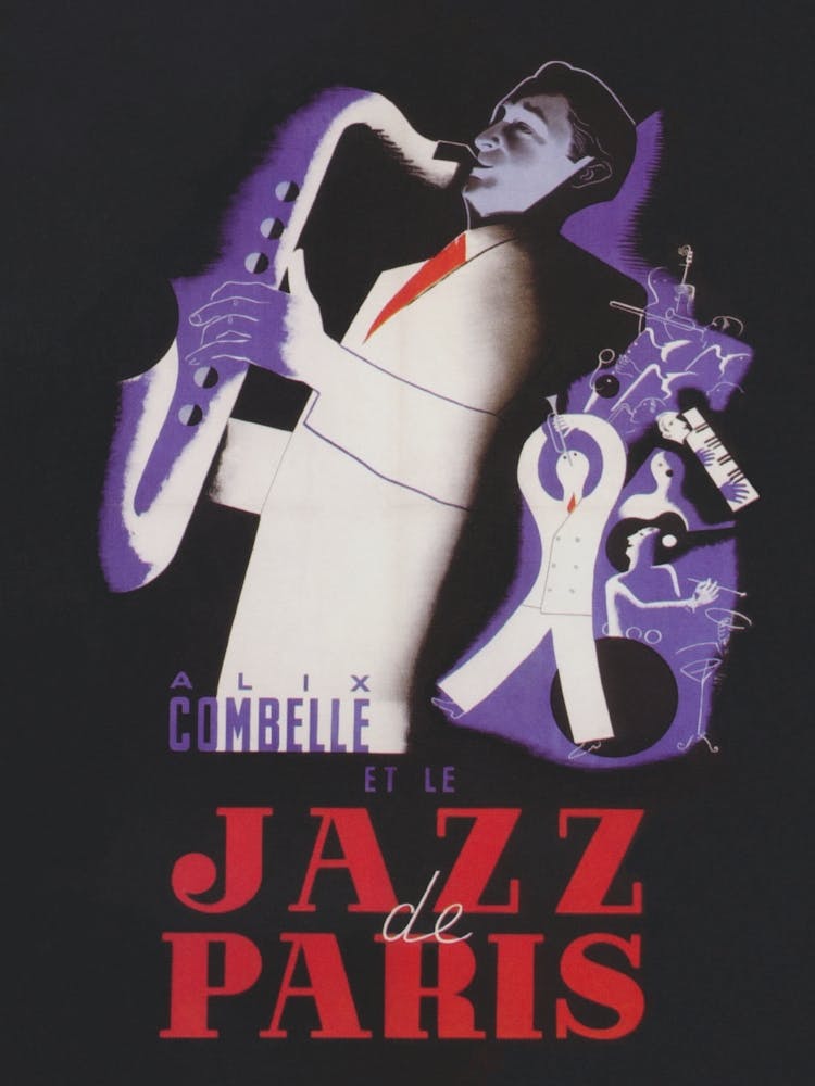 Jazz Of Paris, Saxophone Player, Vintage Music Poster