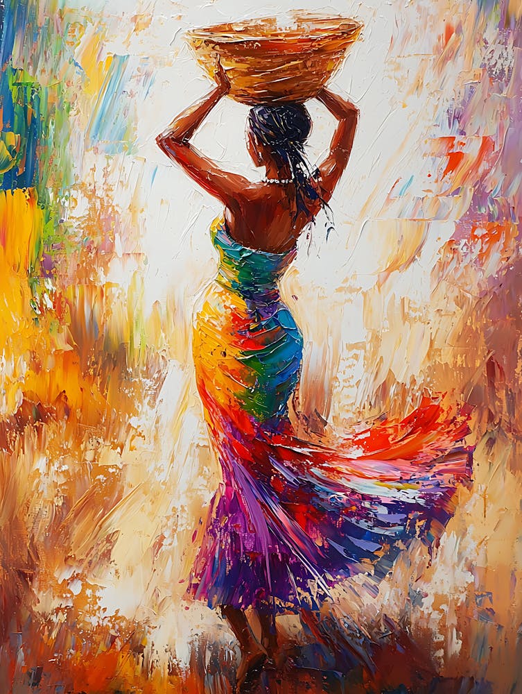 African Woman With Basket 7