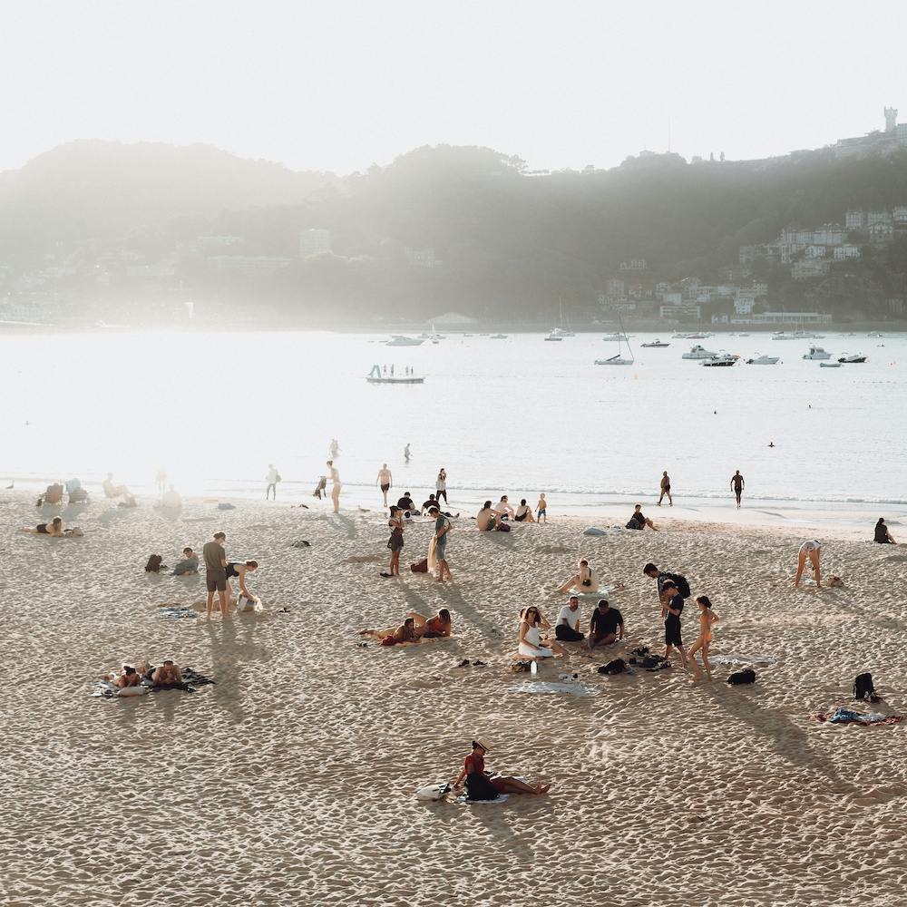 Beach Scene II, Colour St Sebastian, Spain Square