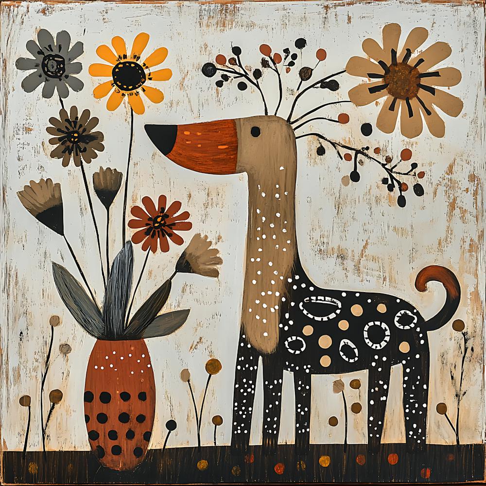 Dog With Flowers 6