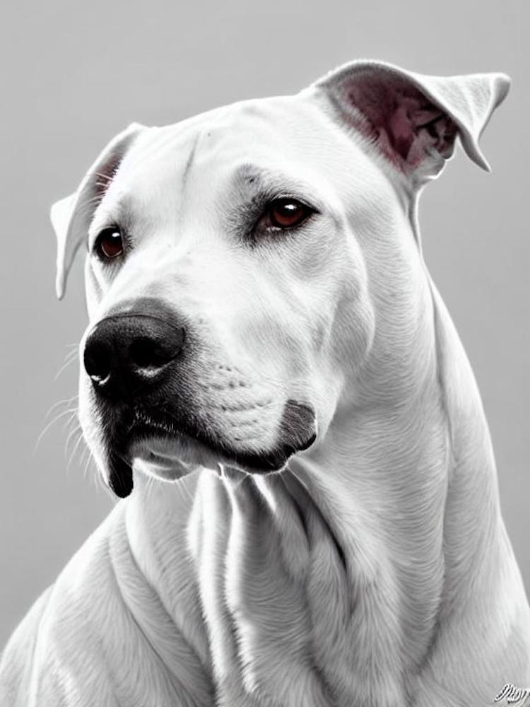 Dogo Argentino B&W Pencil Dog