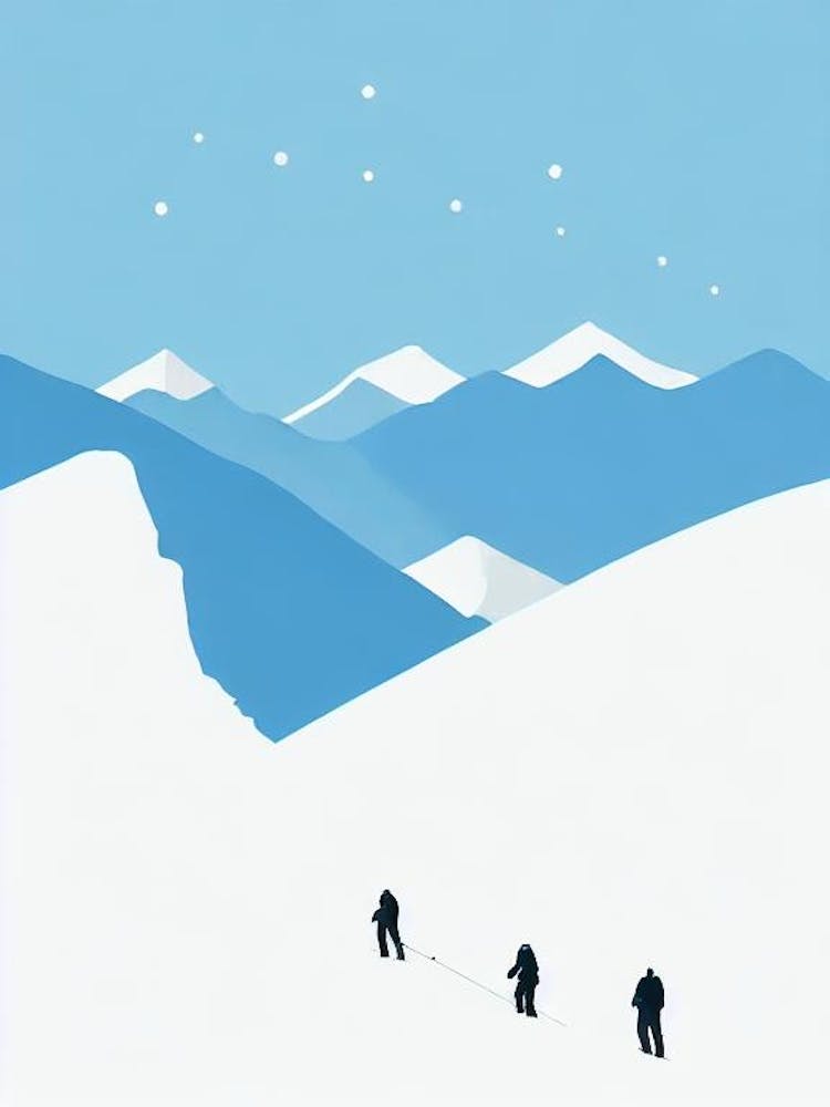 Las Leñas, Argentina Minimal Skiing Poster