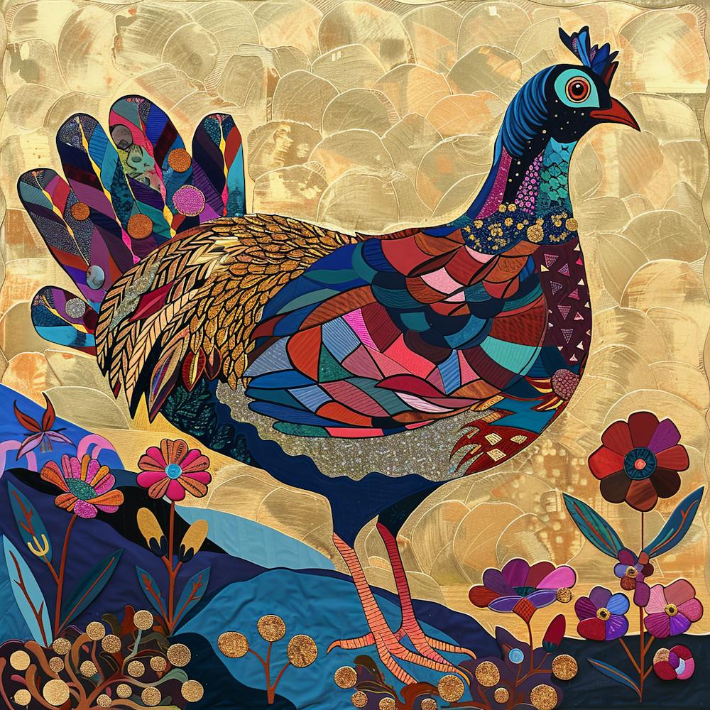 Patchwork Quilted Partridge 1