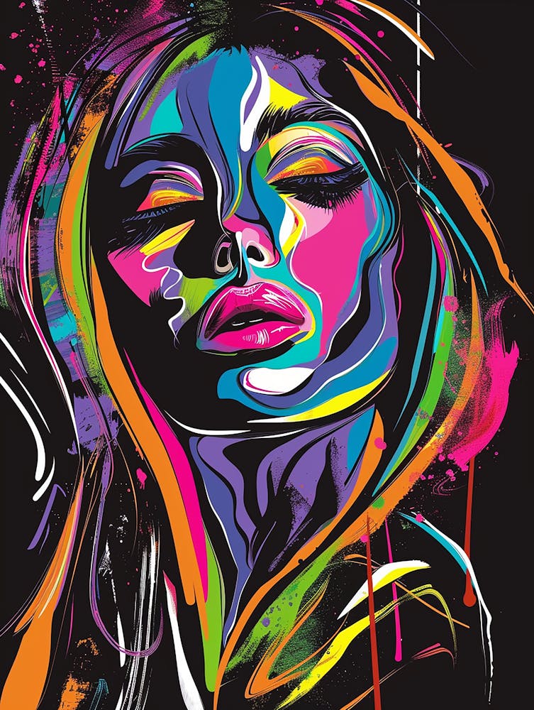 Colorful Woman Painting