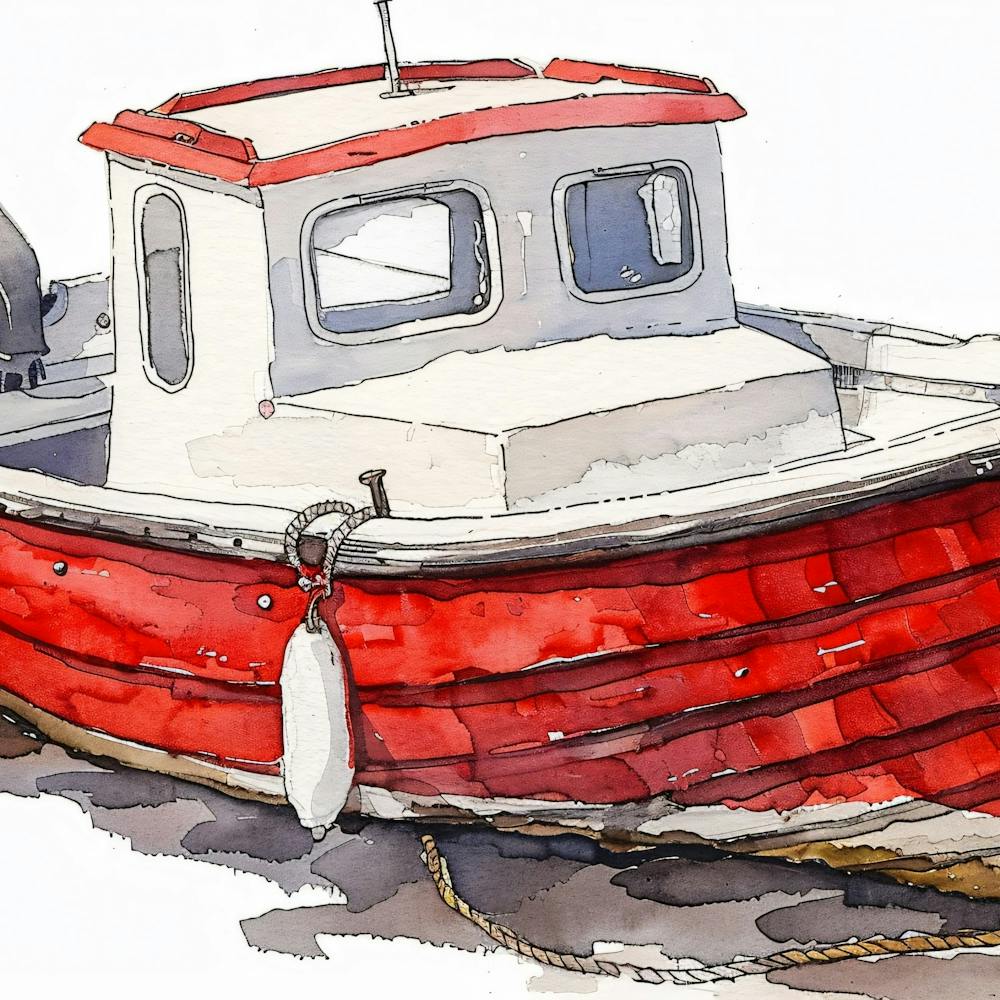 Red Fishing Boat 1