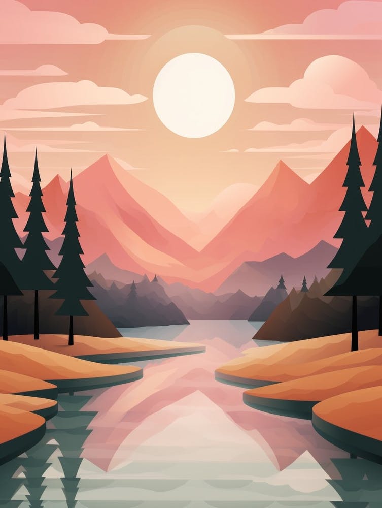 Landscape Geometric Abstract Illustration 6