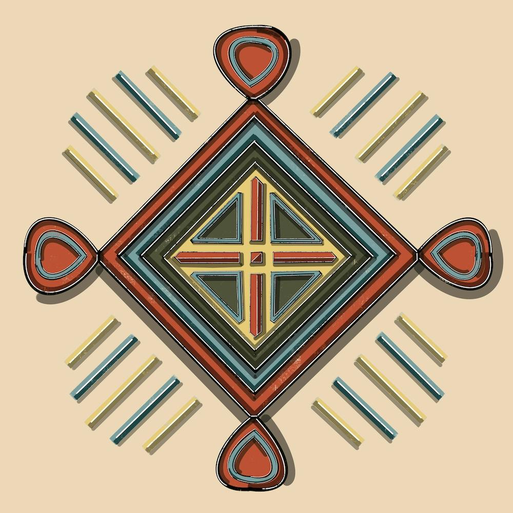 Abstract Egyptian Motif Design inspired by the Nubian Culture With Beige Background 