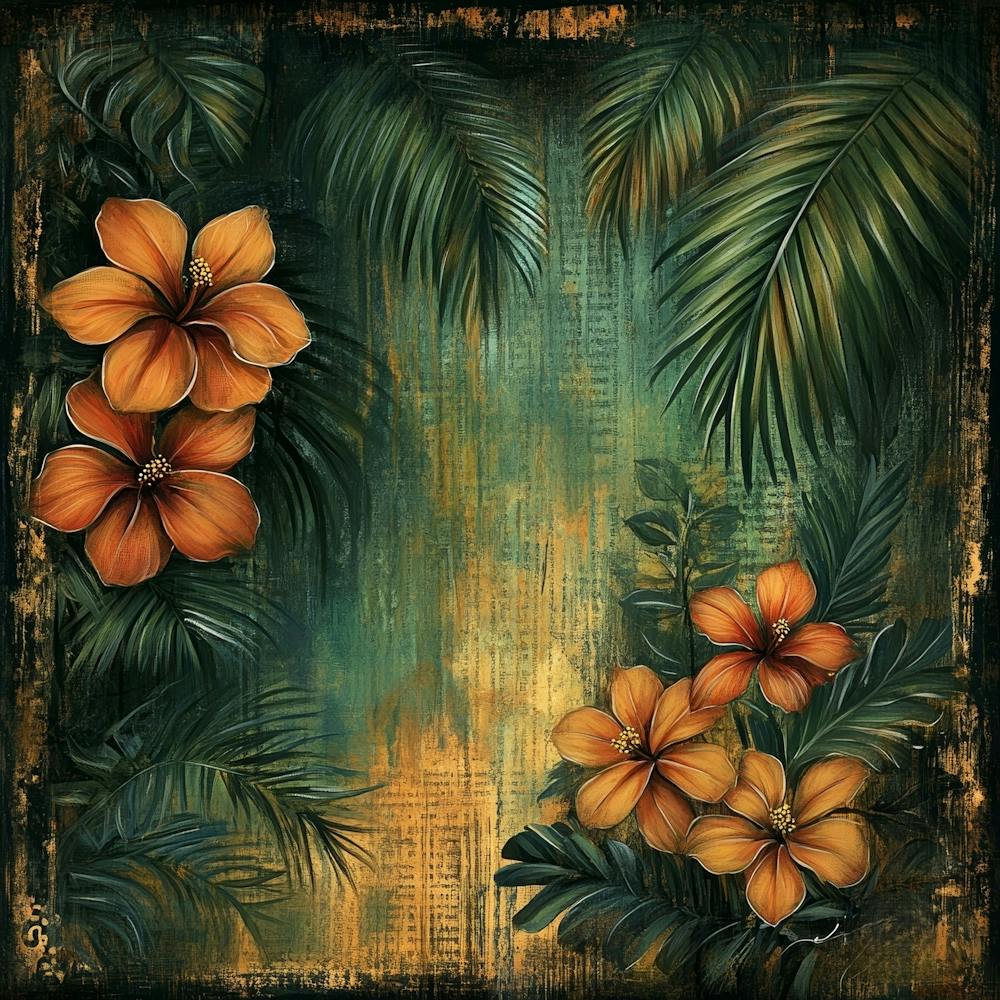 Tropische Blumen Kunst