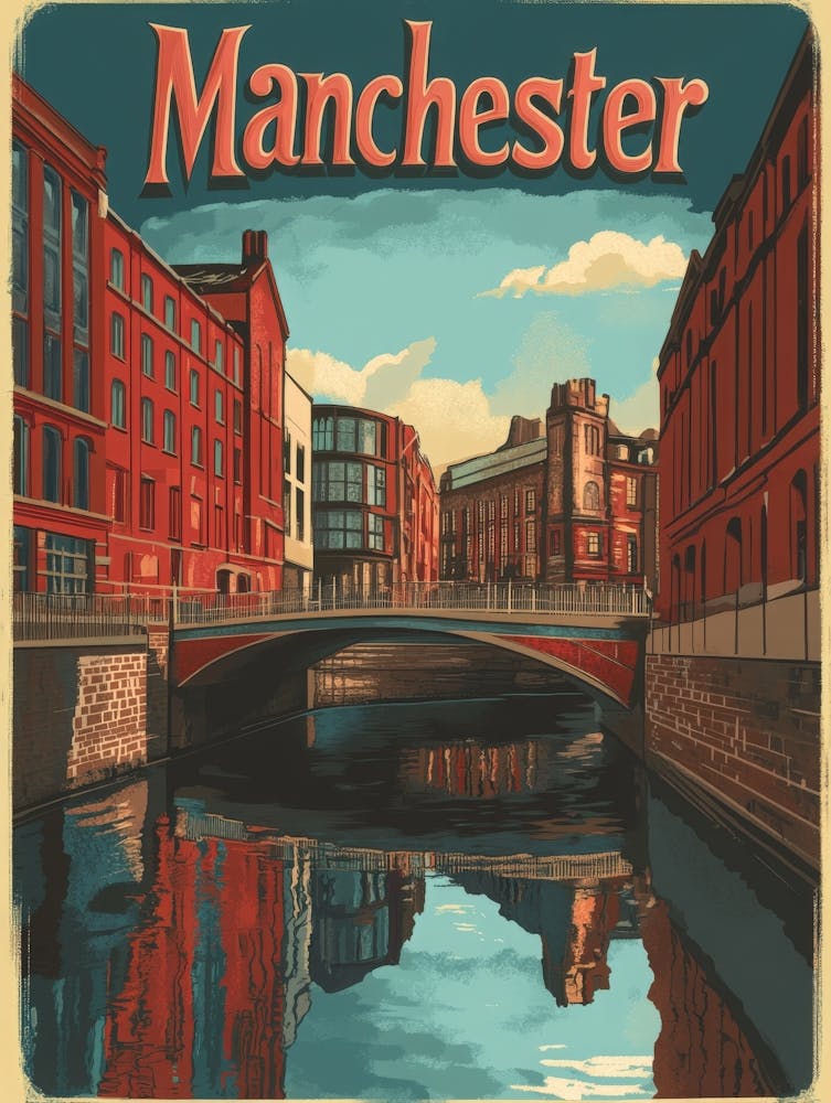 Aihrgdesign A Retro Travel Poster For Manchester 2