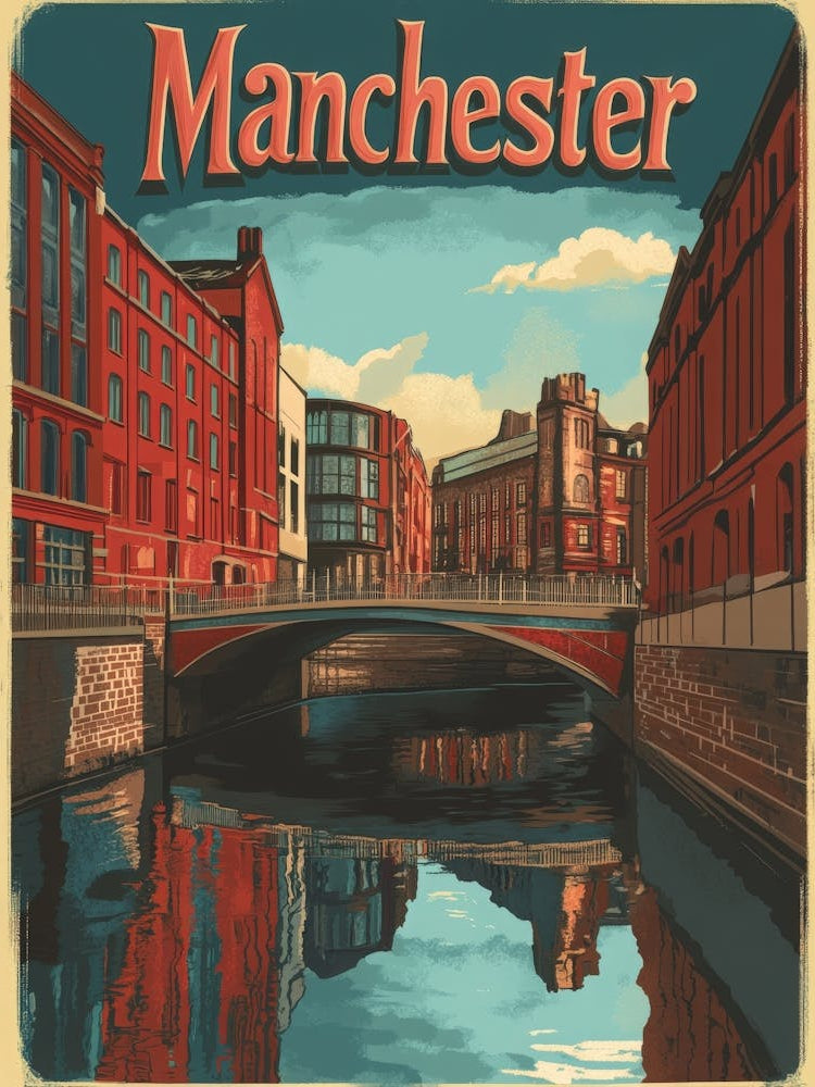 Aihrgdesign A Retro Travel Poster For Manchester 2