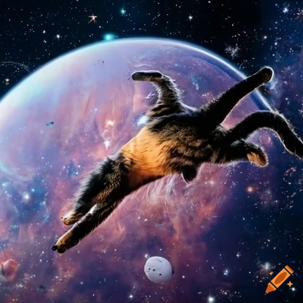 Alien Cat Legs in Space