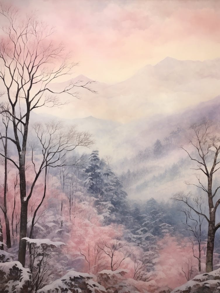 Dreamy Winter Painting Great Smoky Mountains Nationial Park United States 3