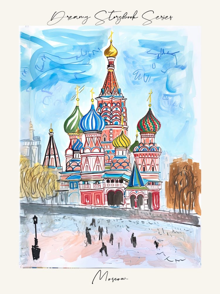 Poster Of Moscow, Dreamy Storybook Illustration 1