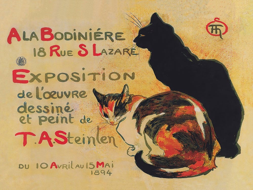 Paris Cats, Muted Neutral Vintage Art