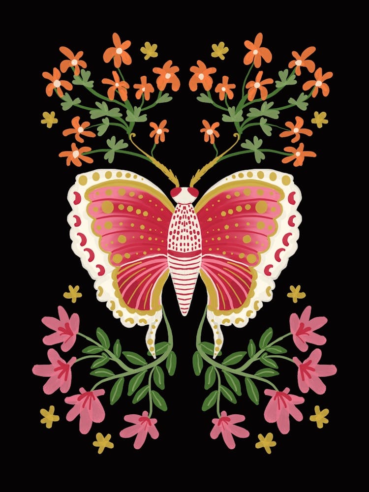 Papillon, Motifs Floraux, Fleurs