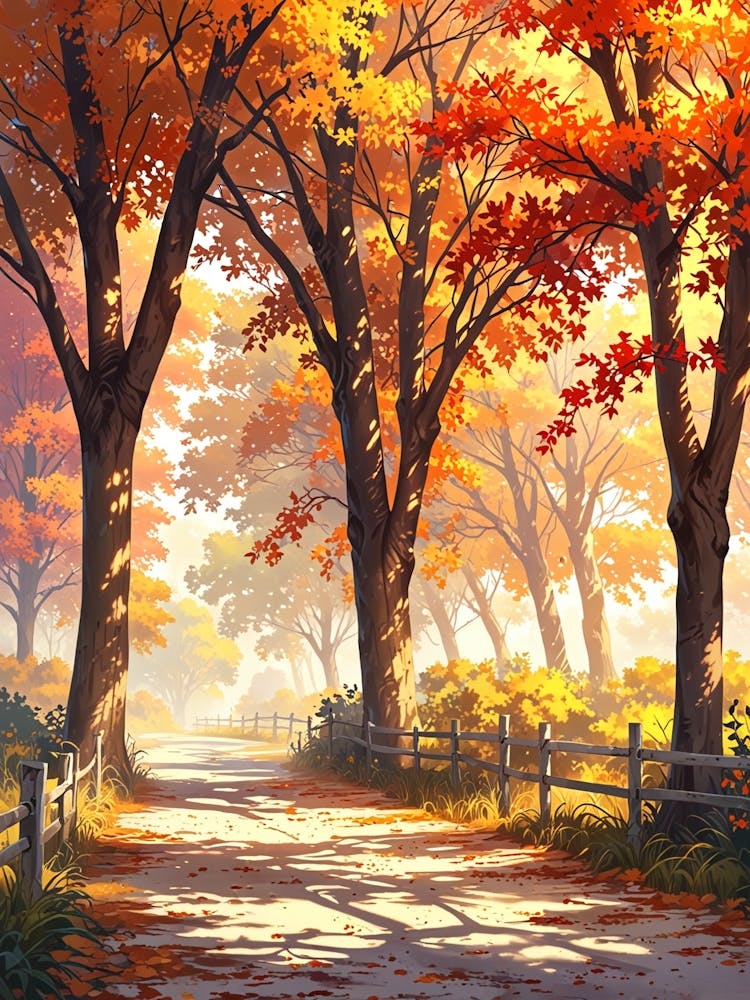 Autumn Trees In The Forest