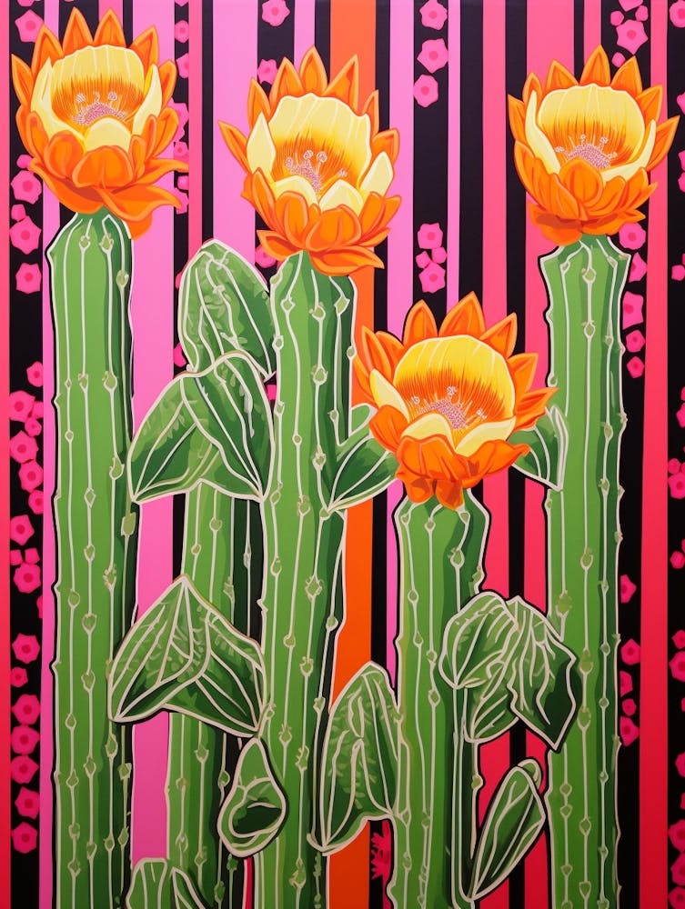 Mexican Style Cactus Illustration Ladyfinger Cactus 3