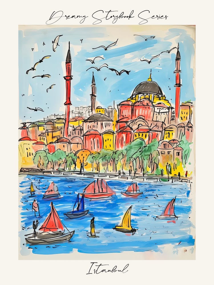 Poster Of Istanbul, Dreamy Storybook Illustration 3