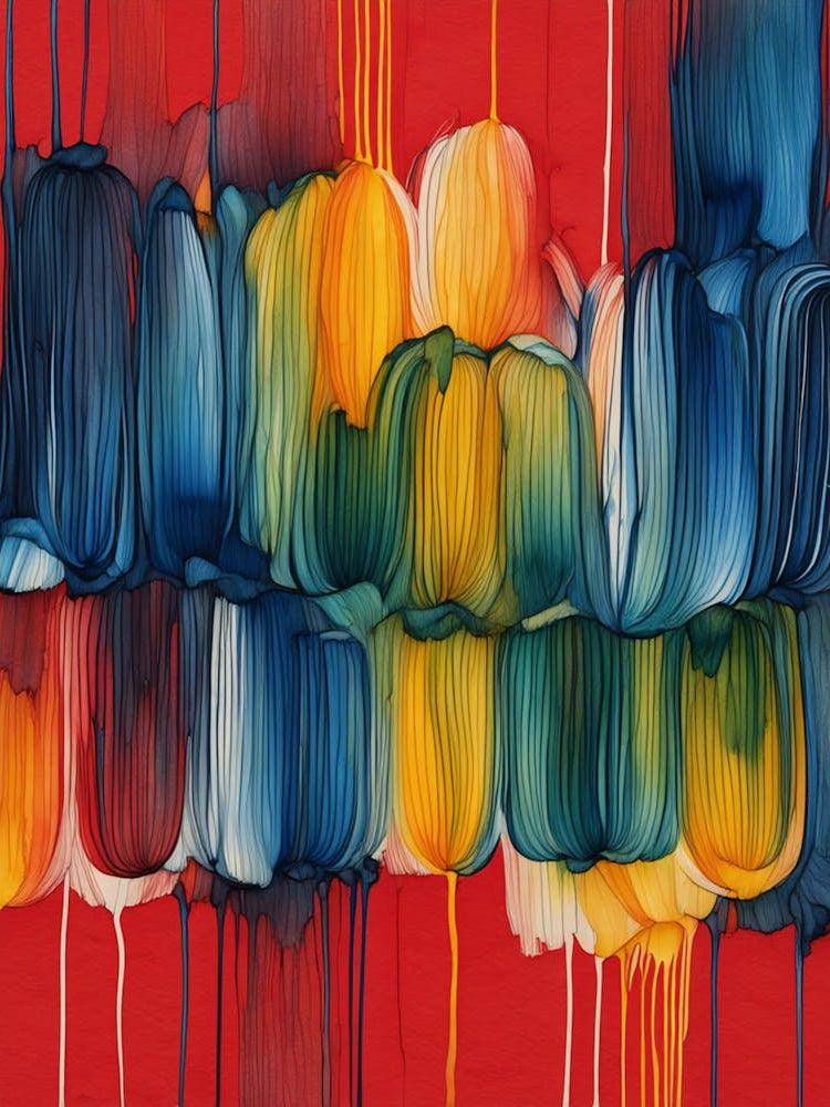 Abstract painting of rhythmic pattern