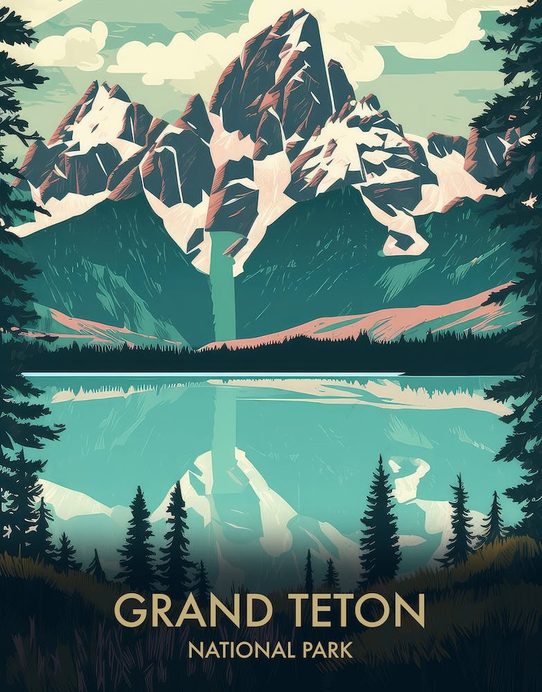Teton National Park Vintage Travel Poster 5