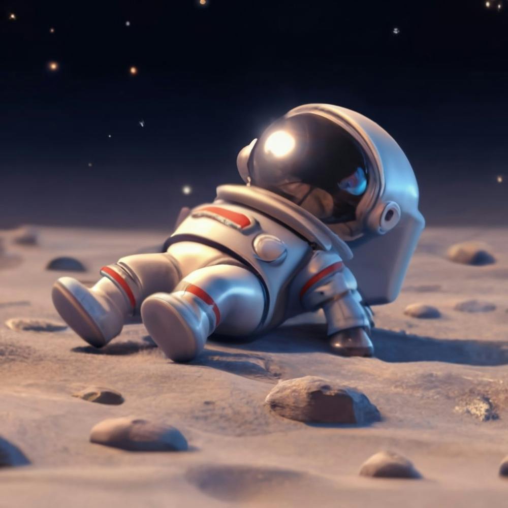 Astronaut In Space, Cute 3d render