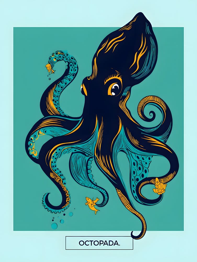 Colorful Marine - Stylized Octopus