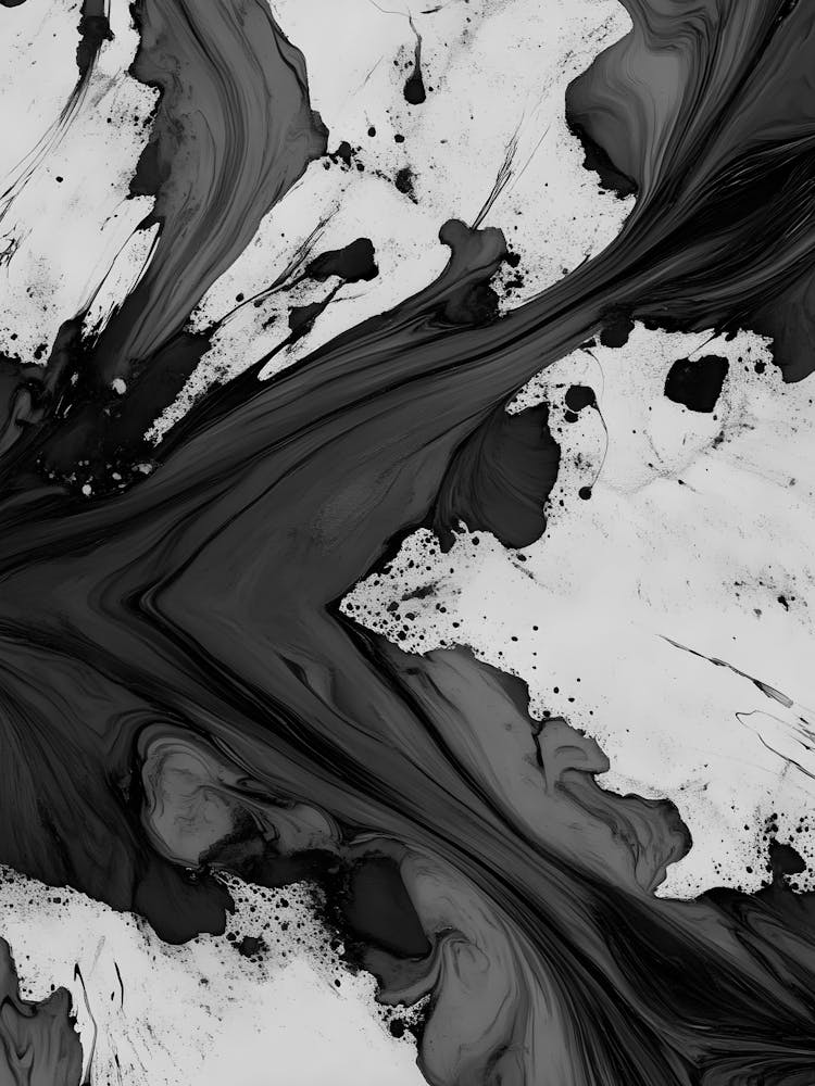 Abstract Black And White Painting 35