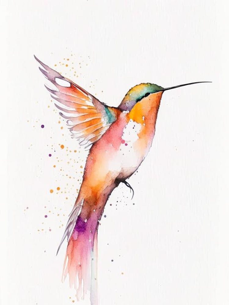 Allen S Hummingbird Minimalist Watercolour 2