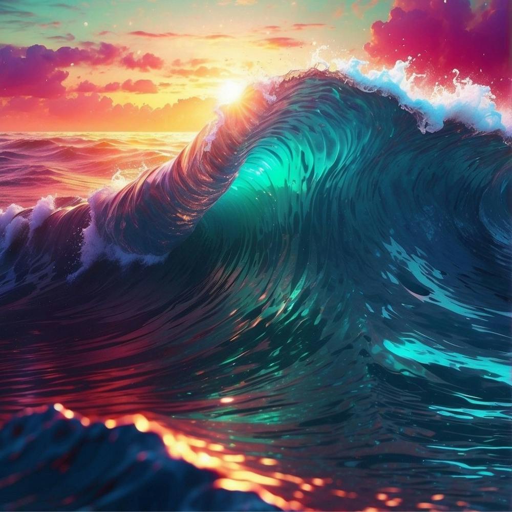 Sunset Ocean Wave