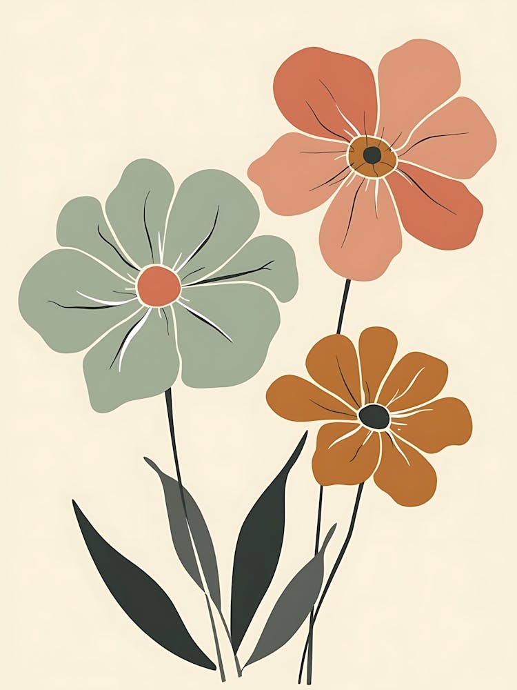 Warm Earthy Tones Floral Art