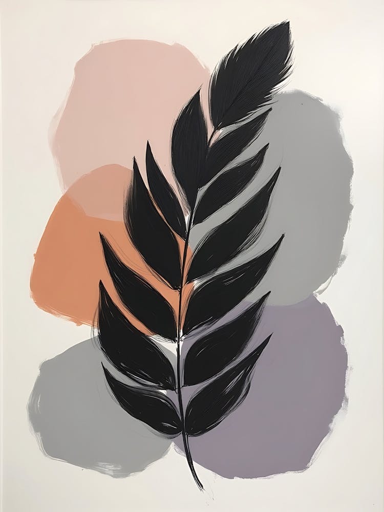 Elegant Black Botanicals on a Pastel Backdrop