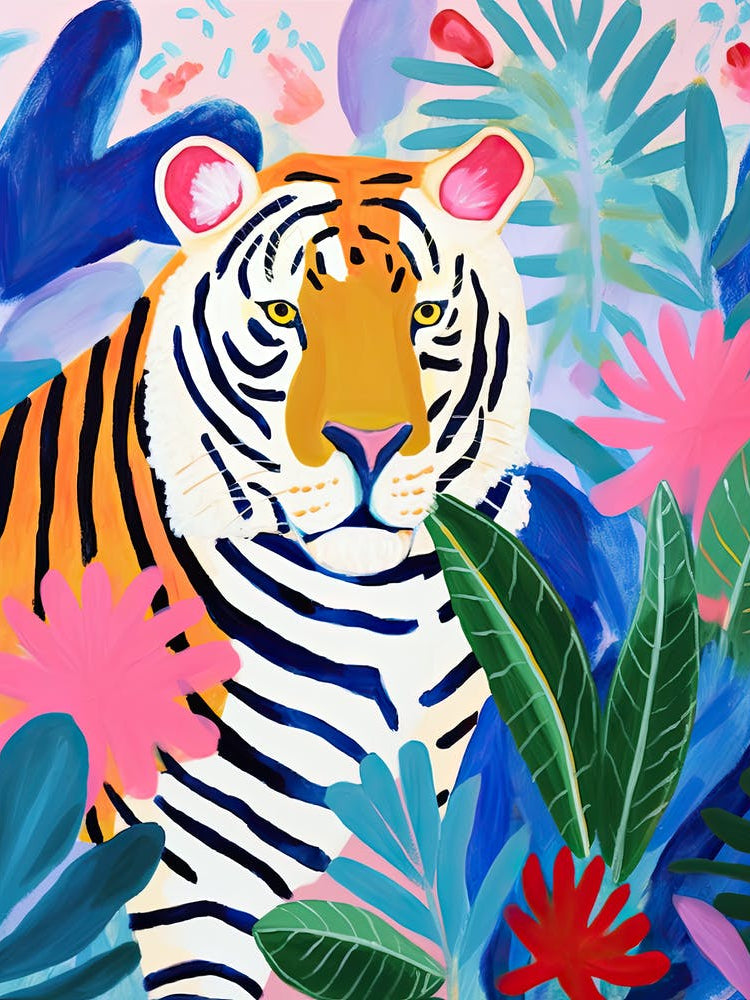 Hunter In The Jungle, Matisse Inspired