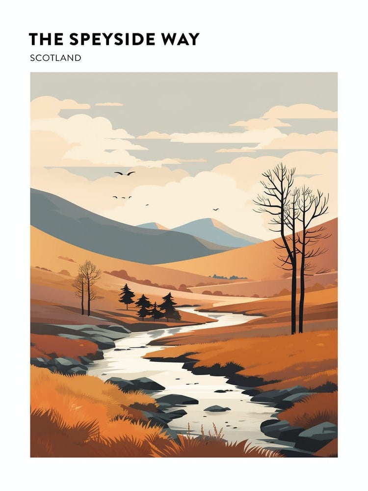 The Speyside Way Scotland 1 Hiking Trail Landscape Poster