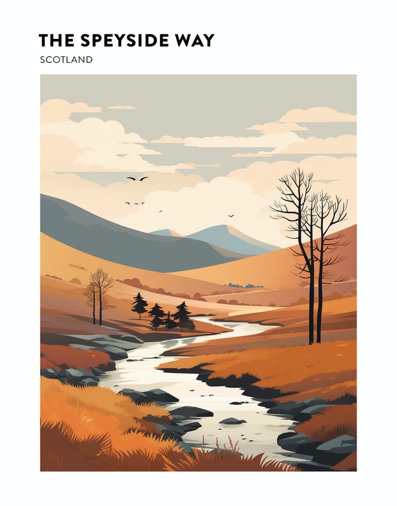 The Speyside Way Scotland 1 Hiking Trail Landscape Poster