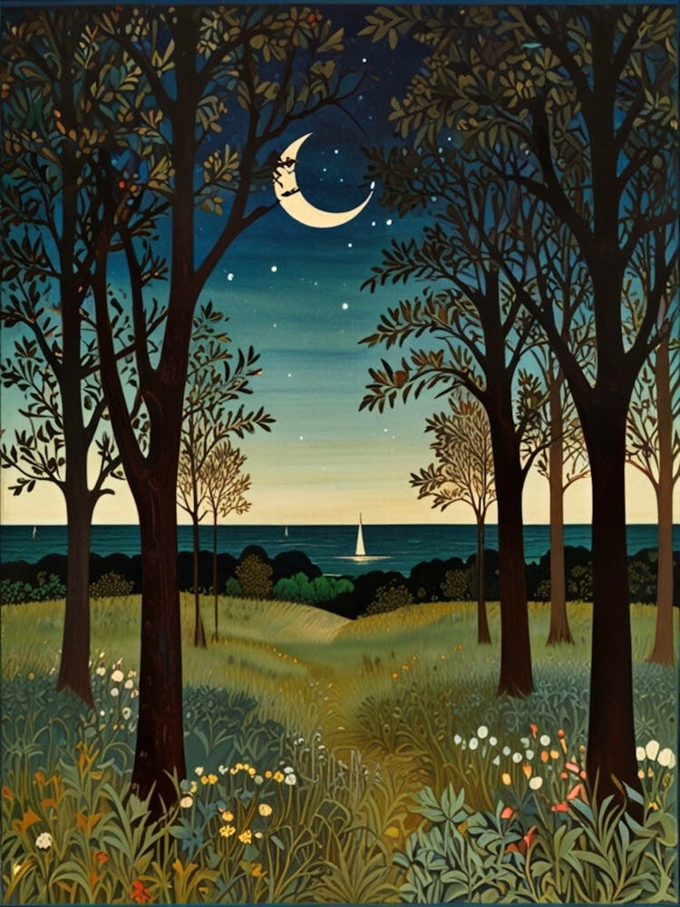 William Morris Moonlight In The Woods 37