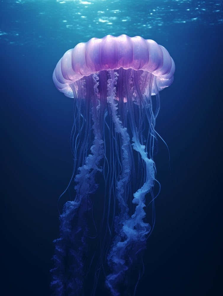 Mauve Stinger Jellyfish Ocean Realistic 1