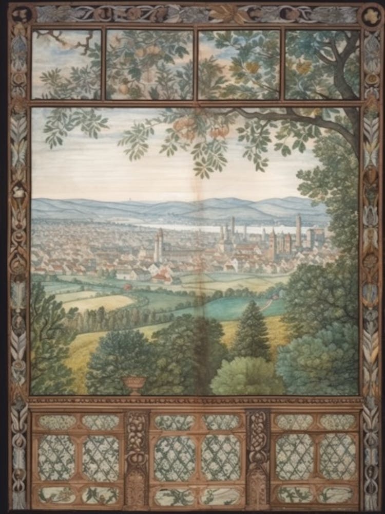 A Window View Of Vienna In The Style Of Art Nouveau 4