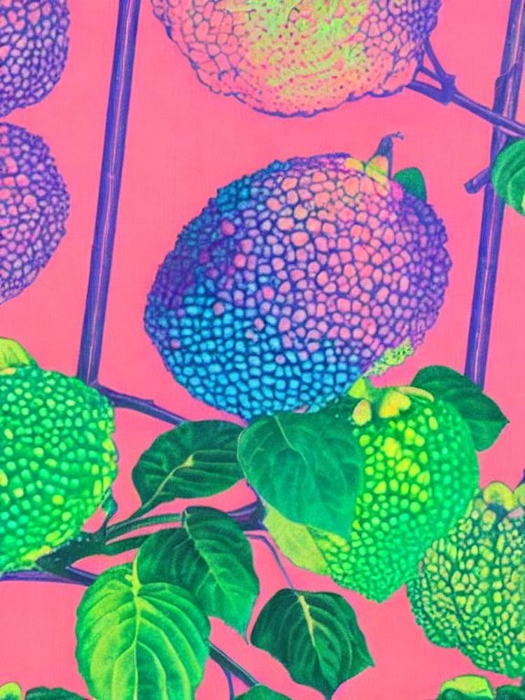 Cherimoya Risograph Retro Poster Fruit