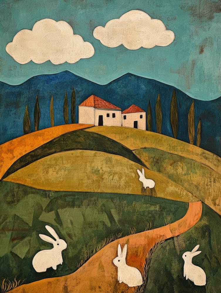 Rabbits In The Field 4