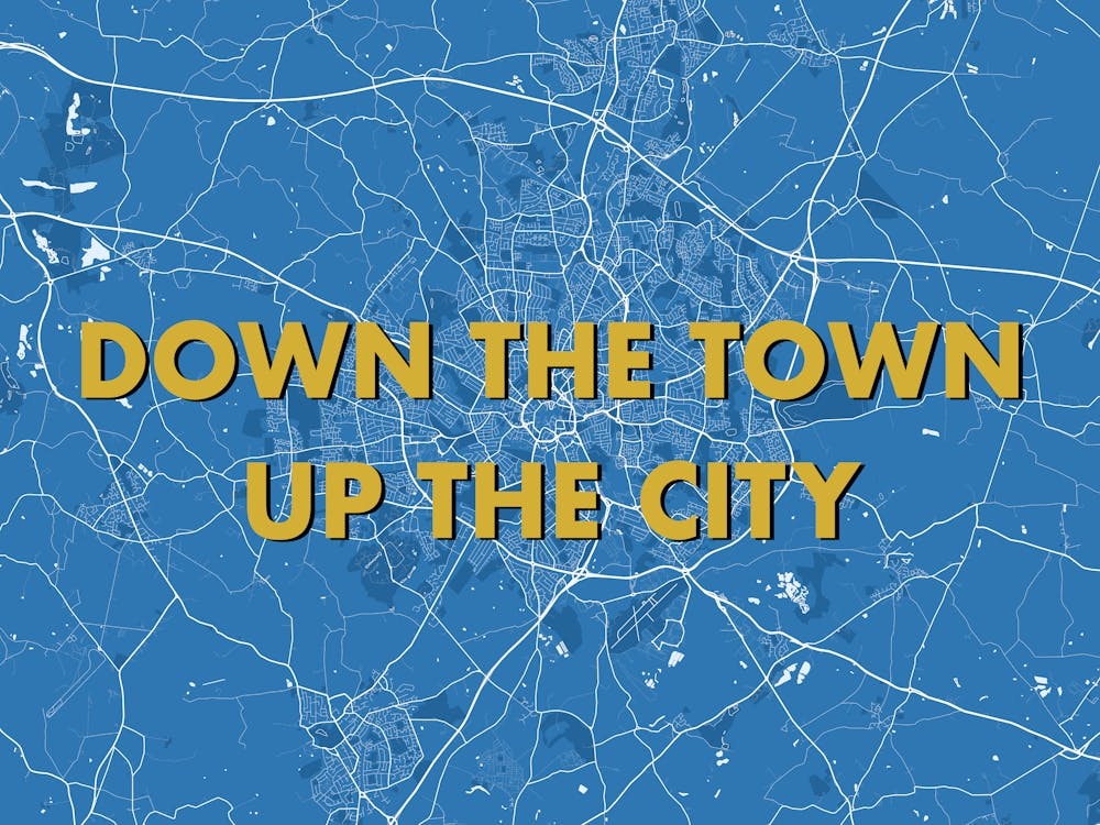 Down The Town Up The City Coventry Blue Map