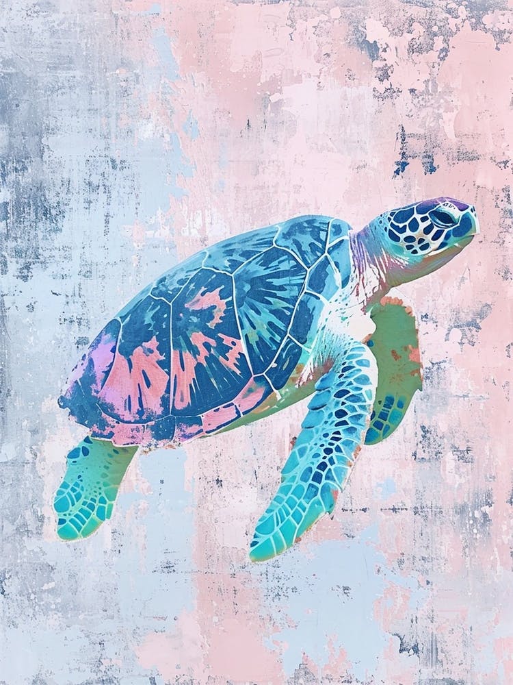Simple Pastel Sea Turtle Painting