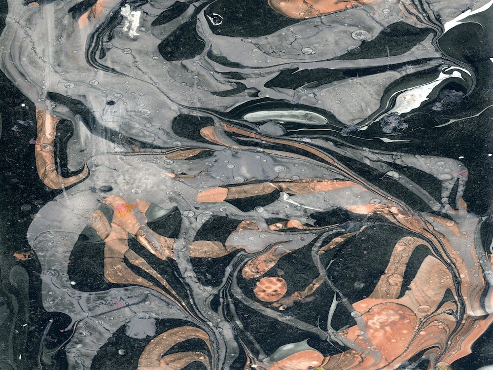 Pink And Gray Marbled Abstract