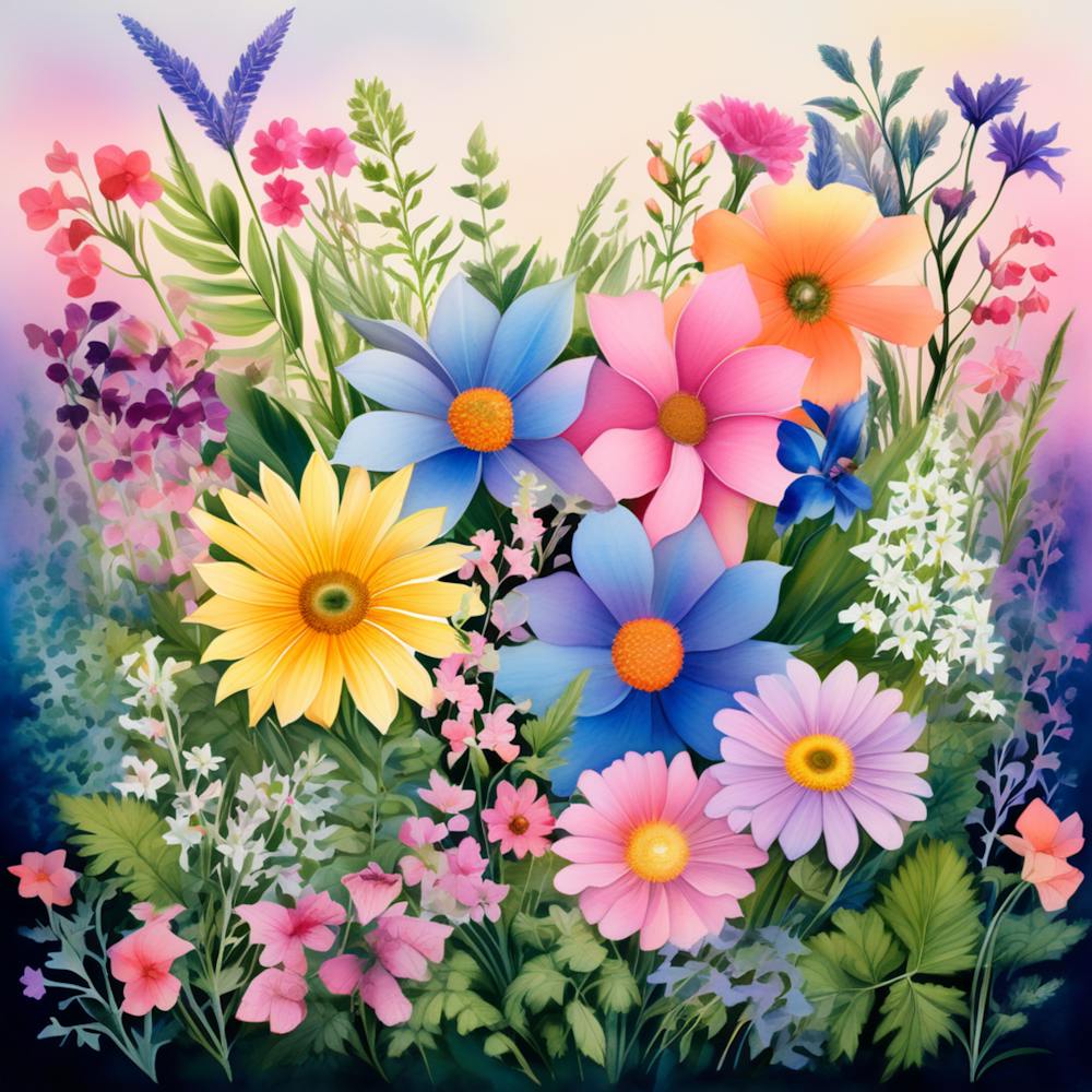 Colorful Flowers Background