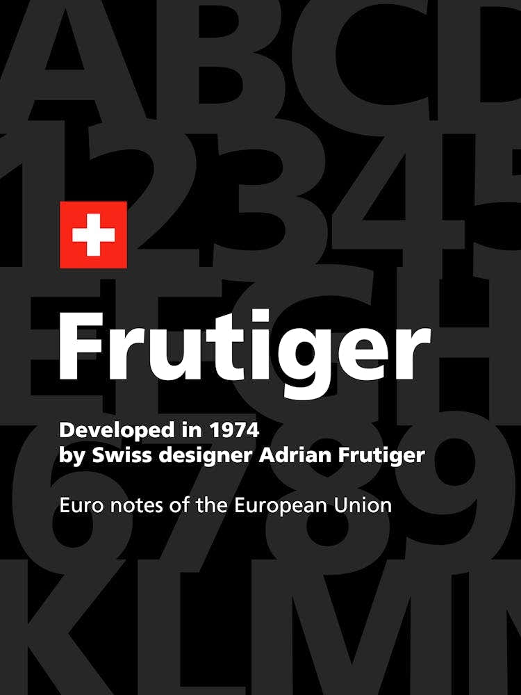 Frutiger font, 1974 — design typography poster