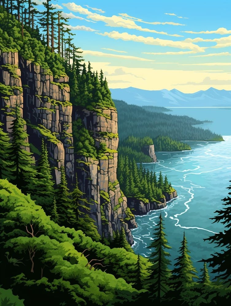 Columbia River Washington Retro Pop Art 7