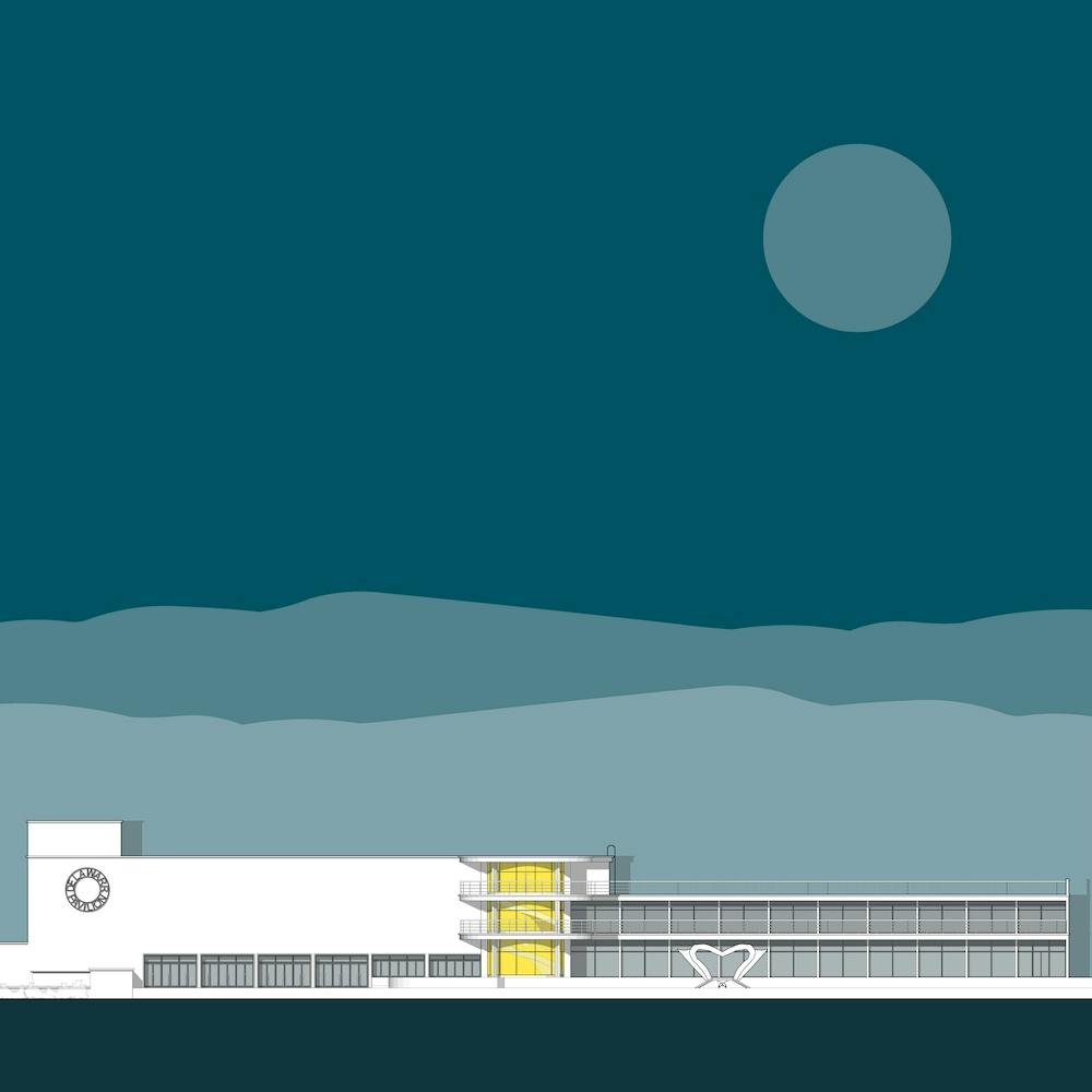 De La Warr Pavilion Blue