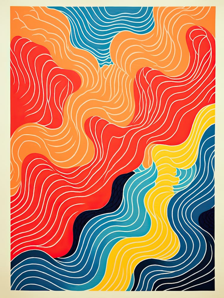 Neon Currents Futuristic Biomorphic Art
